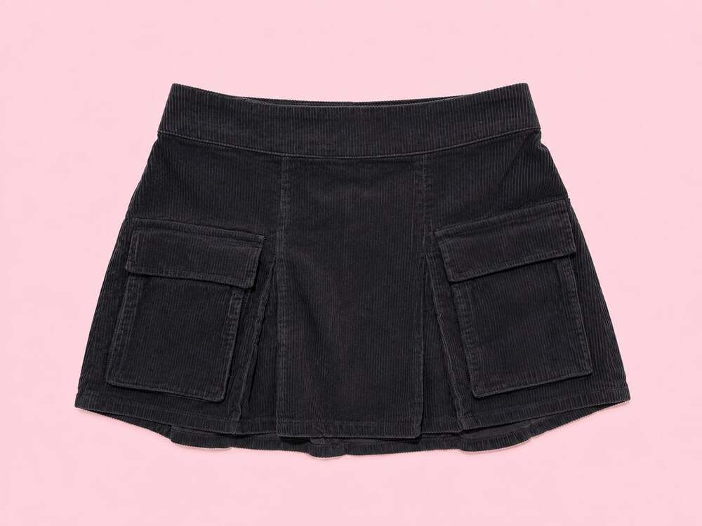 NWT- Wild Fable Dark Gray Corduroy Cargo Miniskirt with Front Pockets.